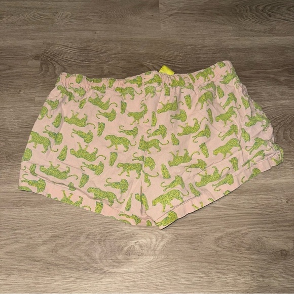 Old Navy Pink & Green Cheetah Pajama Shorts - Picture 6 of 7